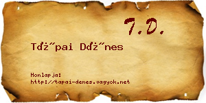 Tápai Dénes névjegykártya