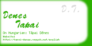 denes tapai business card